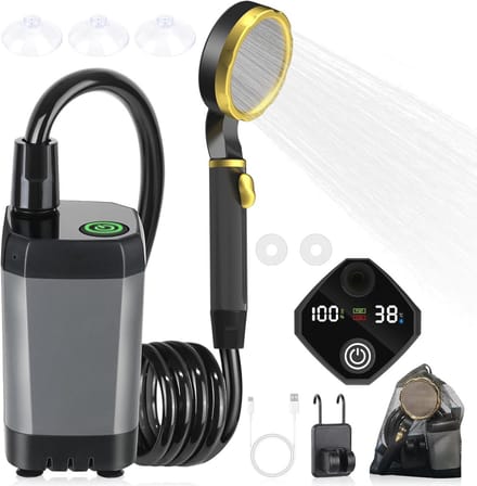 Draagbare Campingdouche 7800 mAh Elektrische Buitendouche met Digitaal LED Display