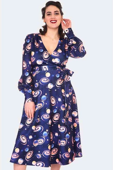 Voodoo Vixen - Space Chic Wikkeljurk - M - Blauw