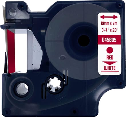 DULA Dymo D1 45805 - S0720850 - Compatible label tape - 1 lettertape - Rood op wit - 19mm x 7m