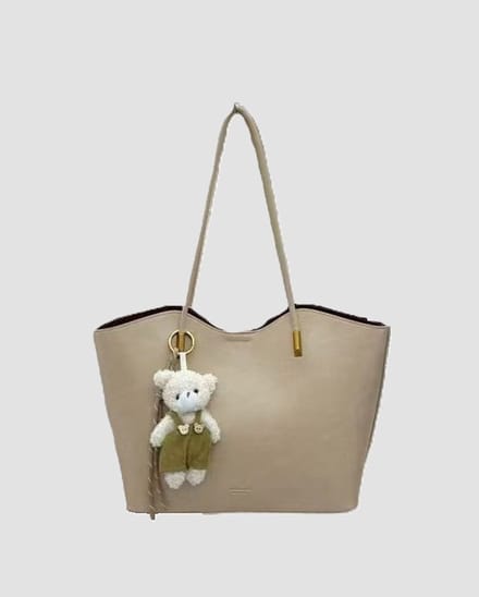 TK-S set Schoudertas-shopper + clutch-handtas met schouderriem, kaki