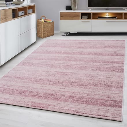 Flycarpets Marlon Vloerkleed Effen Gestreept - Roze - Laagpolig - 80x150 cm
