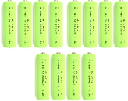 Oplaadbare AA batterijen. 1500mAh NiMH 1.2V - 12 stuks voordeelpack