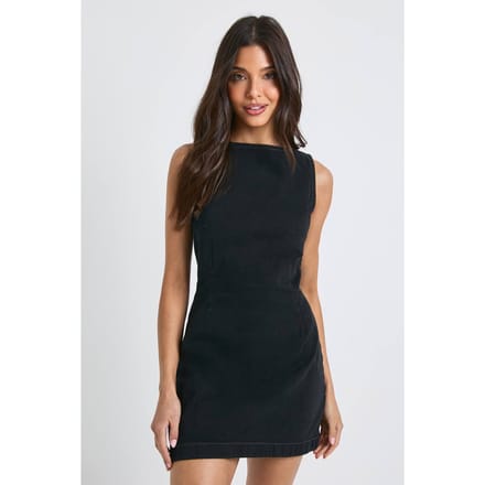 boohoo Dames Basic denim shiftjurk | Washed Black | Maat: 44