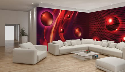 Fotobehang Vlies Design | Rood | GROOT 832x254cm