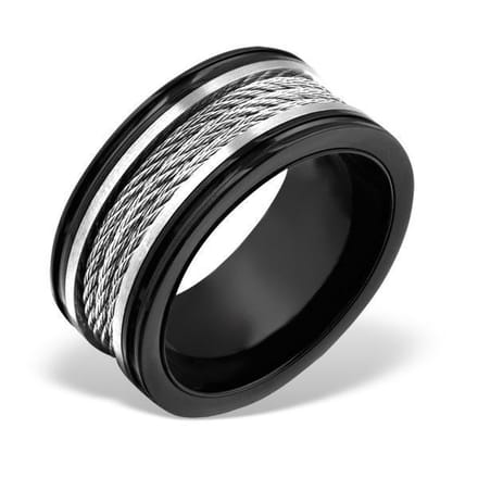 Amanto Ring Aydan - 316L Staal - 11mm - Maat 63 - 20mm