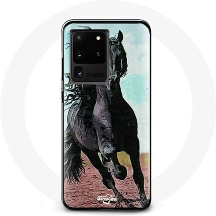 Coque - Samsung - Galaxy S20 Ultra - Rigide - Noir - Cheval Frison zwart