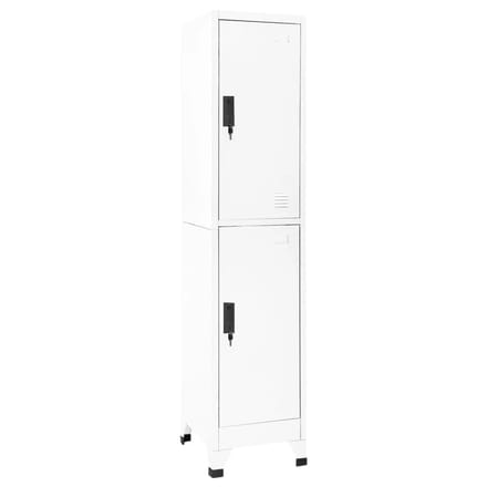 vidaXL - Lockerkast - 38x45x180 - cm - staal - wit