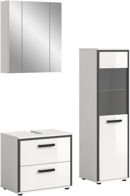 Kojak badkamer 115cm wit, hoogglans wit.