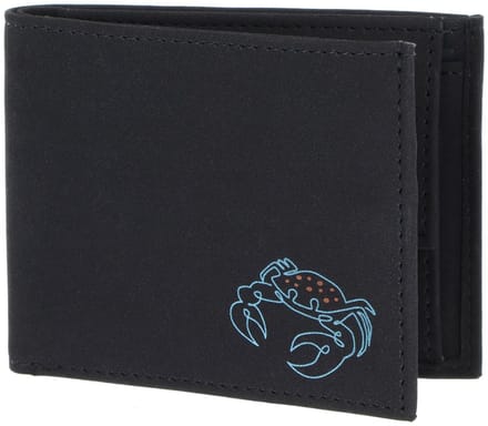 oxmox portemonnee New Cryptan RFID Protect Pocketbörse Crab Print Cyan Black zwart