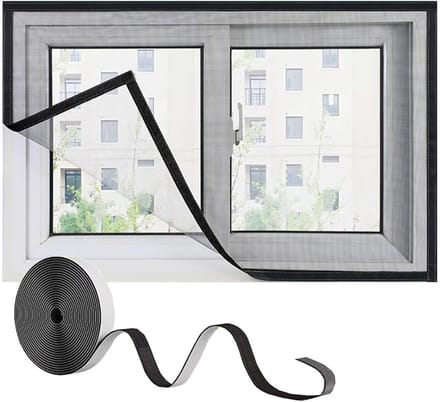 Hor voor Raam Insectenwering Gaas 70x185cm Zwart