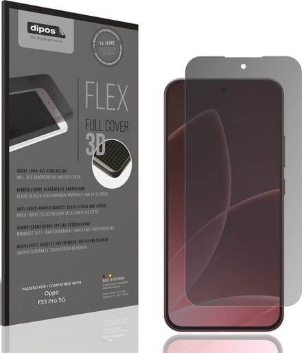 dipos FLEX – Matte Privacy Screenprotector geschikt voor Oppo F33 Pro 5G | Volledige Schermbescherming | Case-Friendly