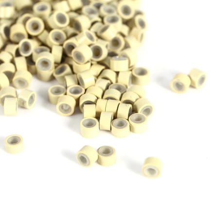 2000 STKS/Zak Micro Haar Veer Extensie Links Ringen Kralen met Siliconen Voering(2000 STUKS Bruin) 500pcs beige