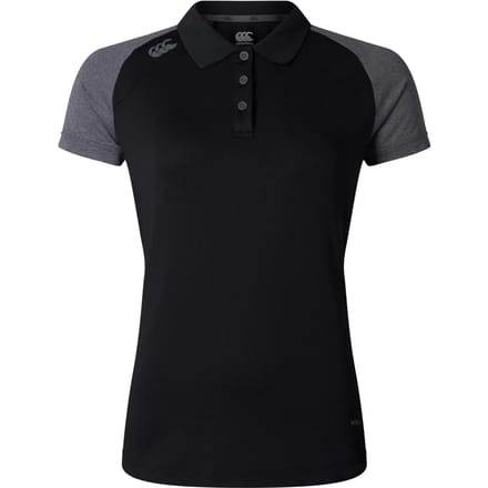 Canterbury Dames Elite Polo Shirt (Zwart/Magneetgrijs)
