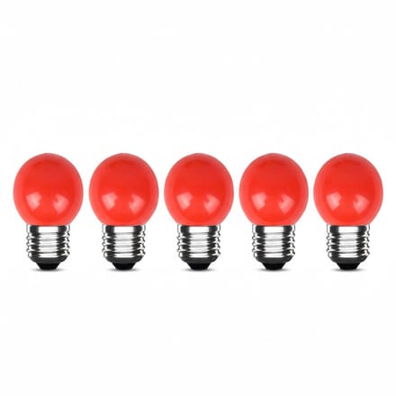 LED Kogellamp E27 Rood - 300 lumen - 3W - IP20 - G45 - 230V - 5 stuks