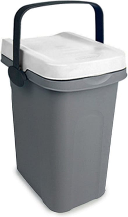 Afvalbakje aanrecht - 'Home Eco System' - Afvalscheiding - Afvalemmertje - Draaghengsel - 7 Liter - Wit