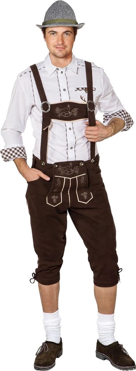 Traditionele Tiroler Broek Bruin Lang Maximilian - Maat 52