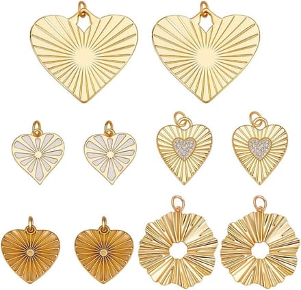 Dailygoods - 10 Stuks Hart Bedels voor Sieraden Maken