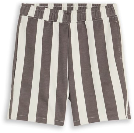Tom Tailor - Sweatshorts met patroon - Maat 110 - grey off white vertical stripe