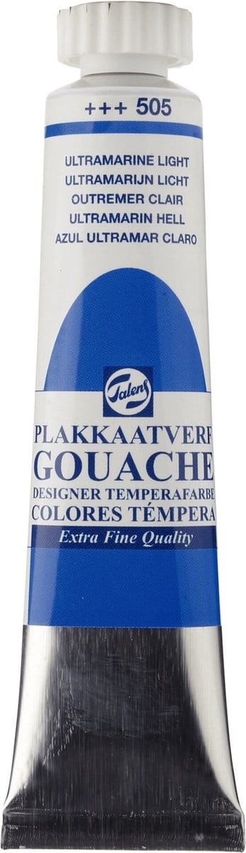 Plakkaatverf - 505 Ultramarijn licht - Gouache extra fine - Talens - 20 ml
