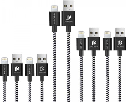 Dux Ducis 2.1A Fast Charge USB-A naar Lightning Kabel Set 5-Pack (2x 1M + 2x 2M + 1x 3M)