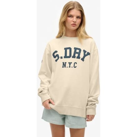 Superdry Athletic Essentials Wijdvallend Sweatshirt White Grootte: 38