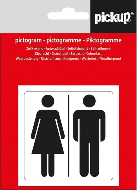 Pickup pictogram Aufkleber 7,5x7,5 cm Doppelsymbol Mann/Frau