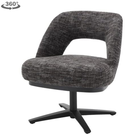 Tower Living Eetkamerstoel Caldes draaibaar Chenille - TED 17 blue-grey
