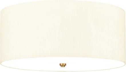 Designer's Lightbox LED Plafondlamp Fletcher Flush | 5X E27 Max 60W | Dimbaar | Aged Brass with Ivory Shade