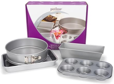 Patisse Bakvormset 37 X 30 Cm Staal Zilver 4-delig