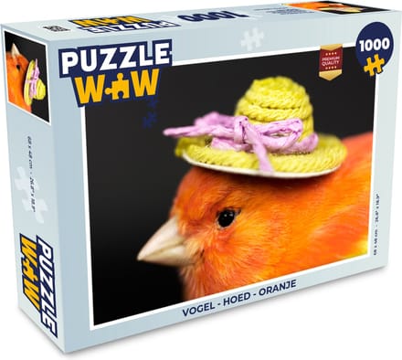 Puzzel Vogel - Hoed - Oranje - Legpuzzel - Puzzel 1000 stukjes volwassenen