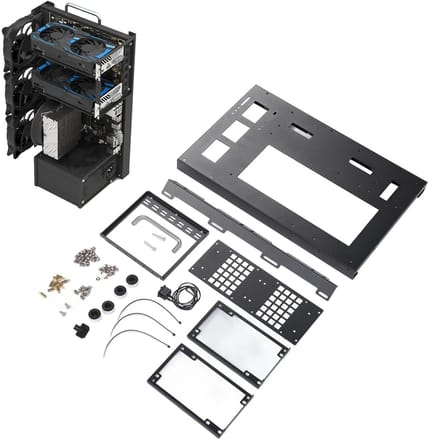 Allecto - DIY Open Frame Computerbehuizing - PC-chassis - Goed Warmteafvoereffect - Stalen Plaat - Ondersteunt M-ATX Moederborden - Ide...