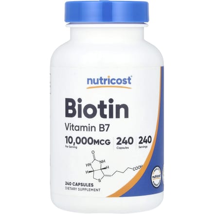 Nutricost, Biotine, 10 000 mcg, 240 gélules