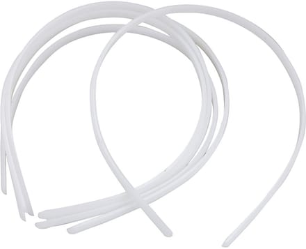 Creativ Company Plastic Haarbanden Wit 8 mm 20 stuks