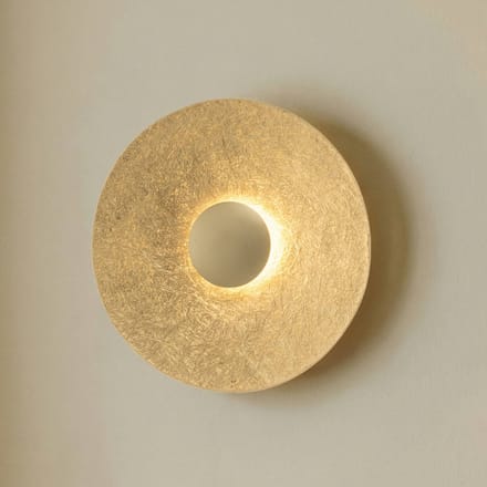 SIGMA LED wandlamp Sole S, Ø 44 cm, goudkleurig, staal, 3.000 K