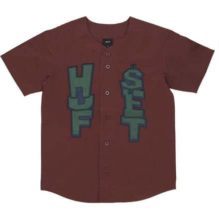 Aubergine Heren Team Baseball Jersey Knopenjack