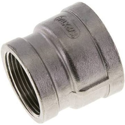 1 1/2'' NPT x 1 1/4'' NPT RVS Ronde Sok 16 Bar
