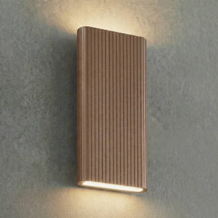 Lucande LED buiten wandlamp Raija donkerbruin hoogte 40 cm CCT