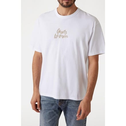 Guess Cn Patch At Back T-shirt Met Korte Mouwen Wit XL Man