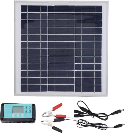 Zonne-energie Kit - Oplader Onderhouder - Batterij Opladen - Waterdichte Controller - 100W Paneel - Zwart