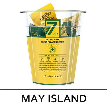 [MAY ISLAND] (s5) 7 Days Secret Pore Clear Powder Scrub (5g*12ea) 1 Pack yellow