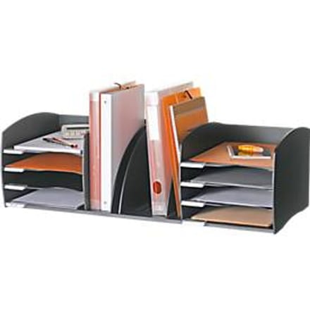 Paperflow desk organizer, 8 vakken, Verstelbare scheidingswanden, zwart