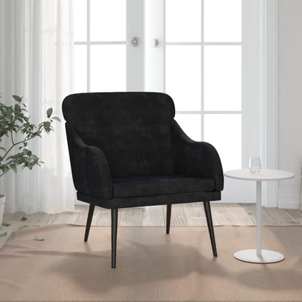 vidaXL - Fauteuil - 63x76x80 - cm - fluweel - zwart