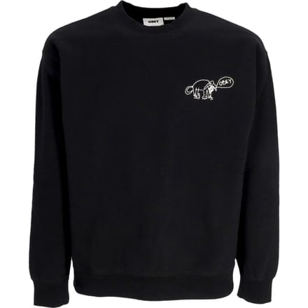 Mannen Crew Doodle Crew Fleece Black