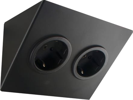Caressi Onderbouw stopcontact - zwart - 2 aansluitpunten