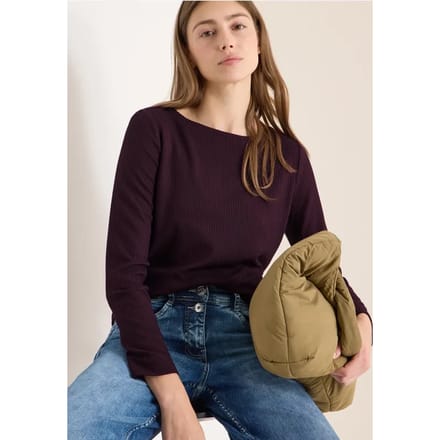 Getextureerd shirt met lange mouwen