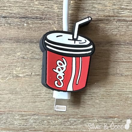 SilverAndCoco® - Kabeldiertjes / Kabelprotector / Kabelbeschermer Mobiele Telefoon Kabel Lader beschermer / Kabelbijter iPhone iPad Android oplader - Cola