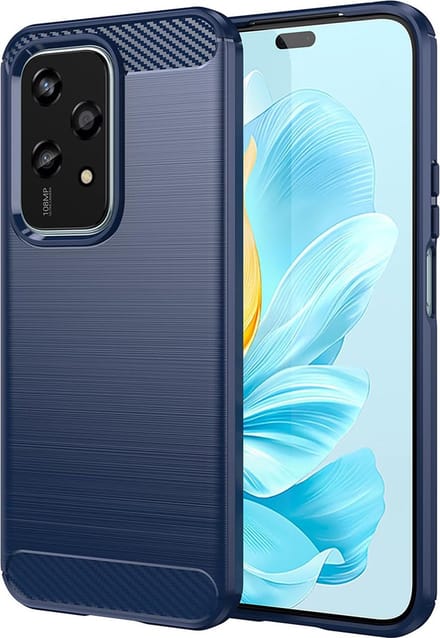 Hoesje geschikt voor HONOR 200 Lite - Techsuit Carbon Silicone Back Cover - Blauw