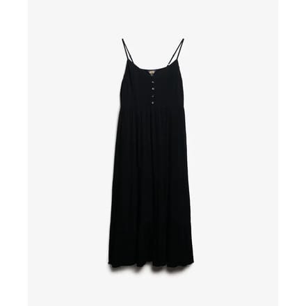 Superdry - Gelaagde midi-jurk met halve knoopsluiting - Dames - Jurken