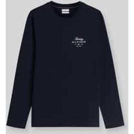 Tommy Hilfiger Script Stack Ls Regular Desert Sky Größe: S | Basic T-Shirts Outlet | Herren