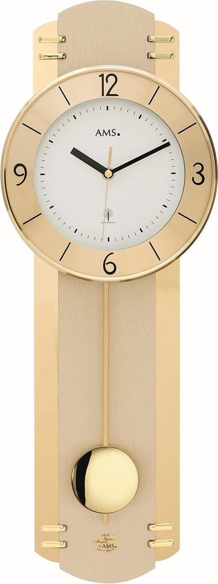 AMS Wandklok met slinger Zendergestuurd 5293